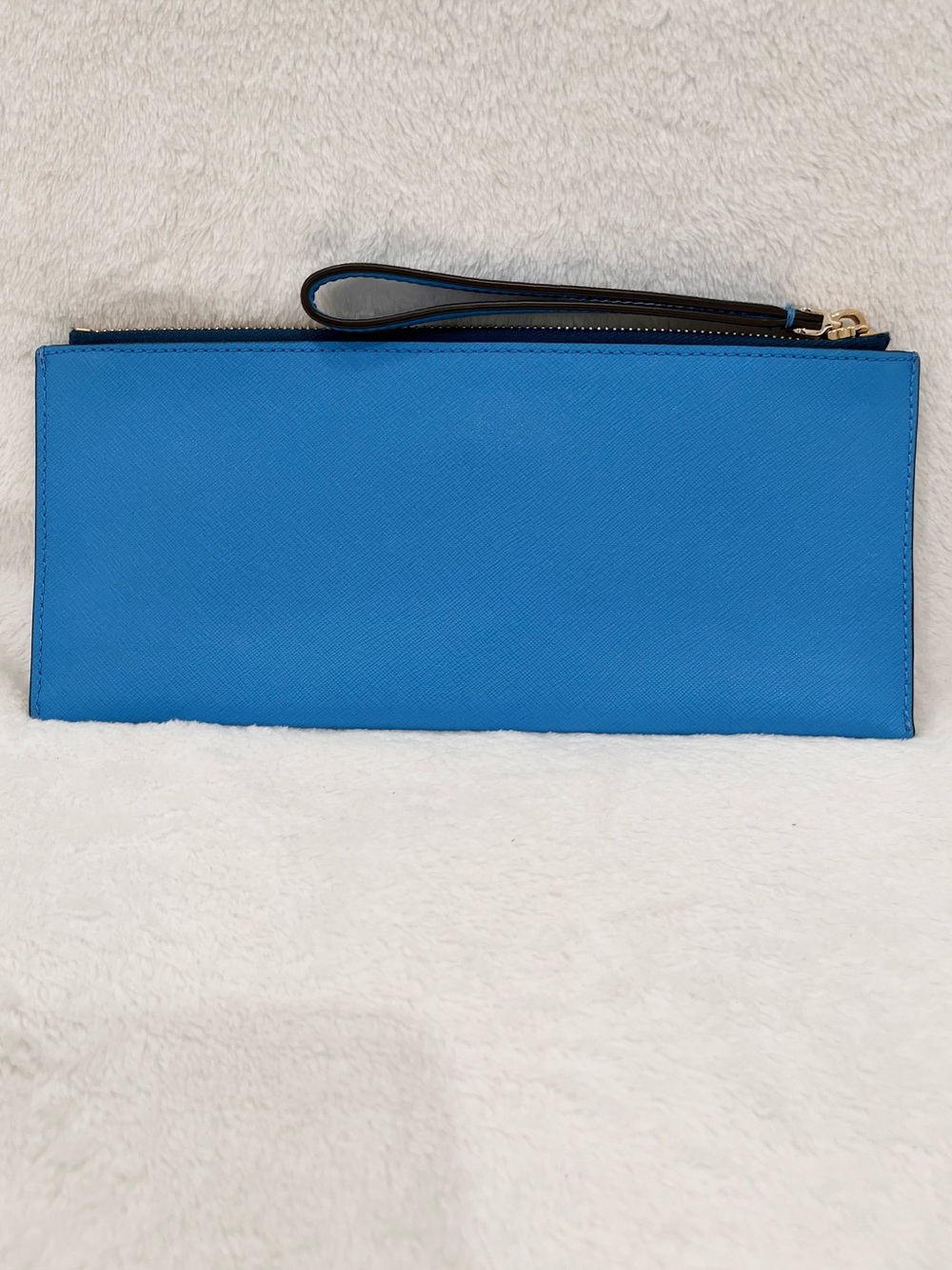 Henri Bendel West 57th Saffiano Leather Travel Pouch Wristlet Sky Blue NWOT - Picture 5 of 8